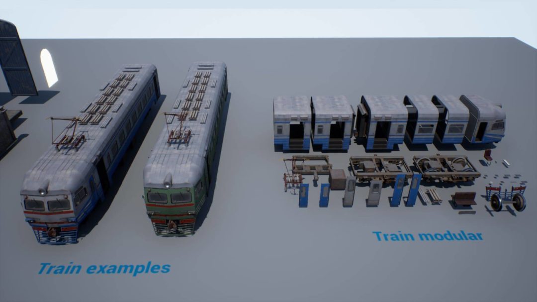 UE素材 后苏联火车站环境火车建筑物道具 Train yard unrealengine_img_3