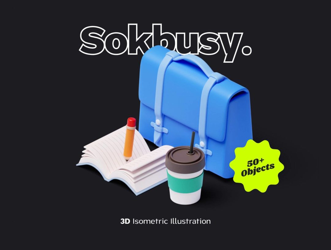 50款3D等距商业办公APP用户界面设计插图插图图标Icons素材 Sokbusy - Isometric Illustration_img_3