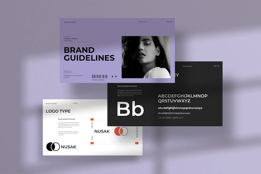 时尚企业营销策划演示文稿设计ppt模版 Brand Guidelines Presentation Template_img_3