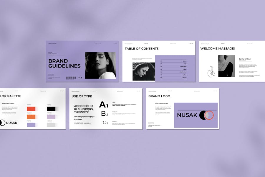 时尚企业营销策划演示文稿设计ppt模版 Brand Guidelines Presentation Template_img_3