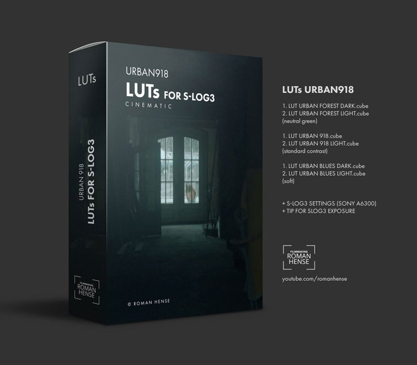 电影效果索尼S-LOG视频颜色分级LUTs调色预设 Roman Hense LUTs PACK - URBAN-918 CINEMATIC LUTs_img_2