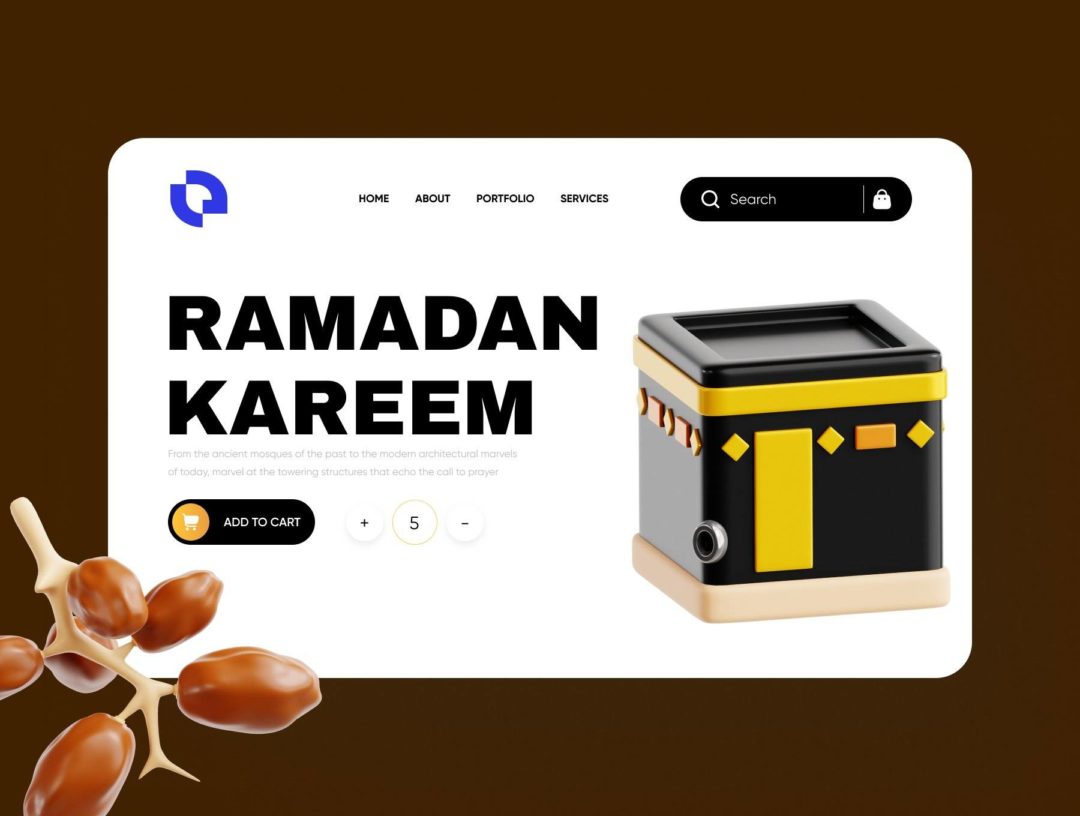 30款伊斯兰穆斯林斋月节APP界面设计3D插图图标Icons素材合集 Ramadan Kareem 3D Icon Set_img_3