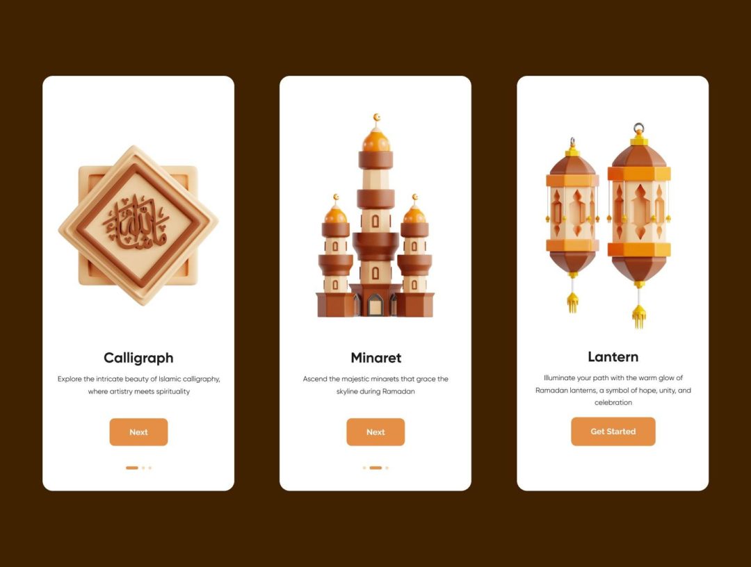 30款伊斯兰穆斯林斋月节APP界面设计3D插图图标Icons素材合集 Ramadan Kareem 3D Icon Set_img_3