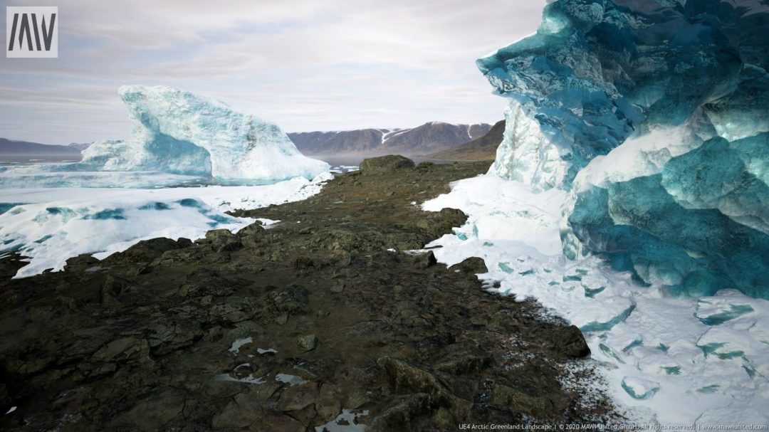 UE素材 北极格陵兰岛冰川山地河流景观3D模型 Arctic Greenland Landscape unrealengine_img_3