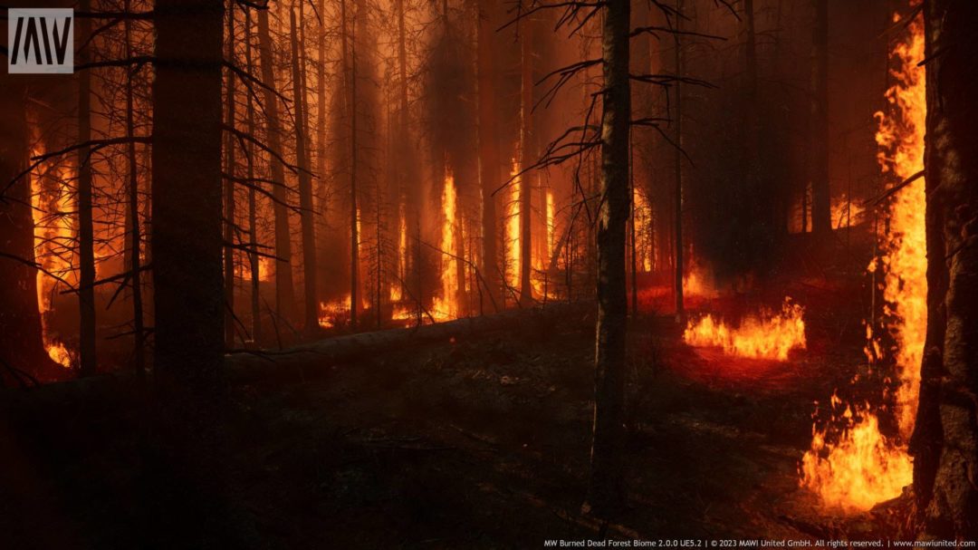 UE素材 烧毁原始森林树木生物群落3D场景模型素材 Burned Dead Forest Biome unrealengine_img_3