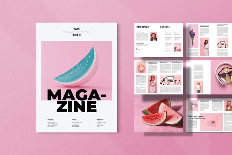 16页极简企业介绍作品集图文排版设计INDD画册模板源文件 Minimal Magazine Template_img_3