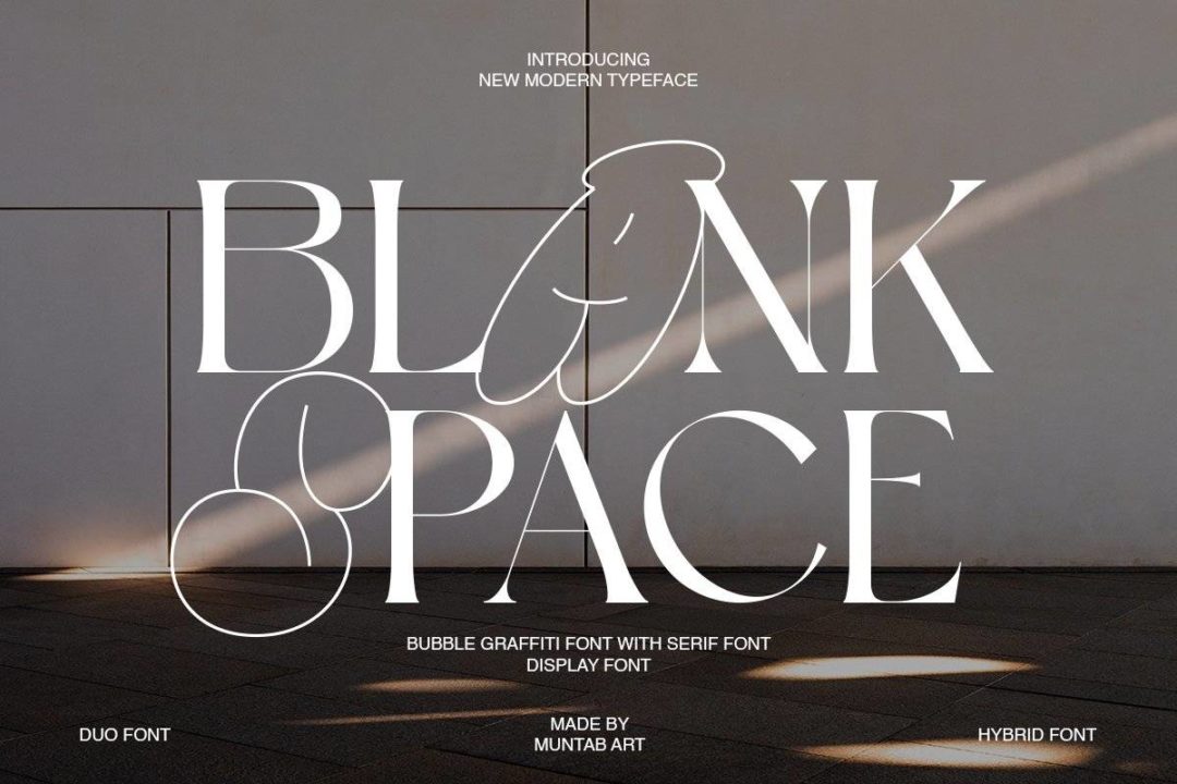 复古气泡涂鸦杂志海报标题LOGO设计PS英文字体安装包 Blank Space | Modern Display_img_3