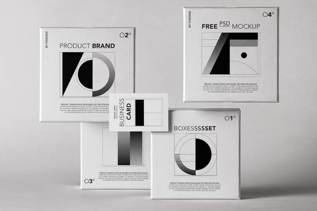 逼真产品包装纸盒外观设计展示效果图PSD智能贴图样机模板 Product Psd Branding Packaging Mockup Set_img_3