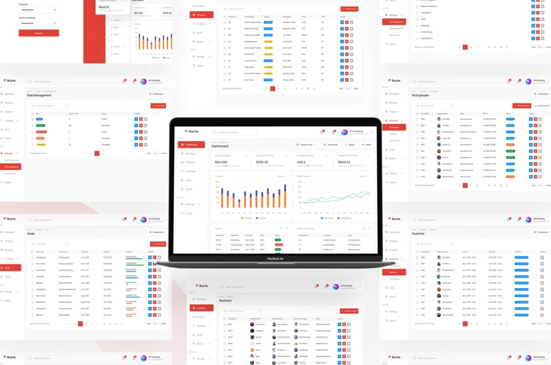 70+屏高质量项目进度业务管理仪表盘界面设计Figma模板套件 Buzne - Business Management Dashboard UI Kit_img_3