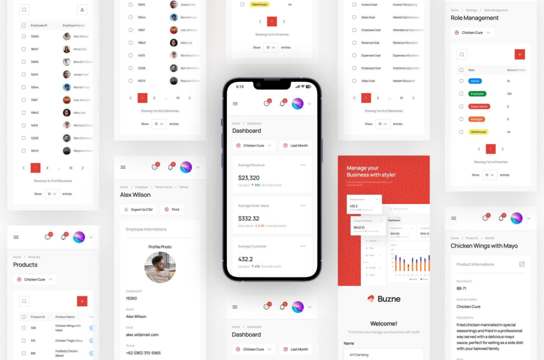 70+屏高质量项目进度业务管理仪表盘界面设计Figma模板套件 Buzne - Business Management Dashboard UI Kit_img_3