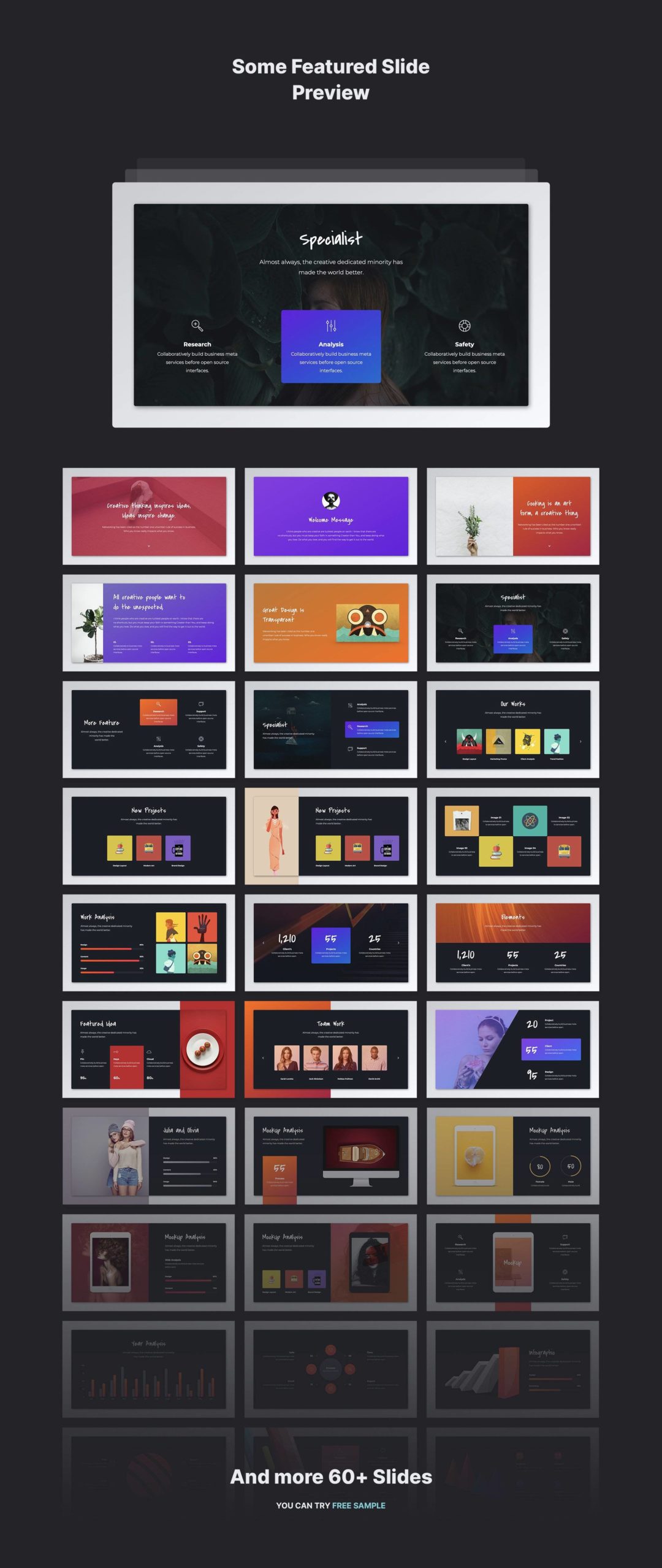 60+创意独特公司业务报表项目策划图文排版设计PPT&Keynote模板 FIREBIRD - Creative & Multipurpose Presentation Template_img_3