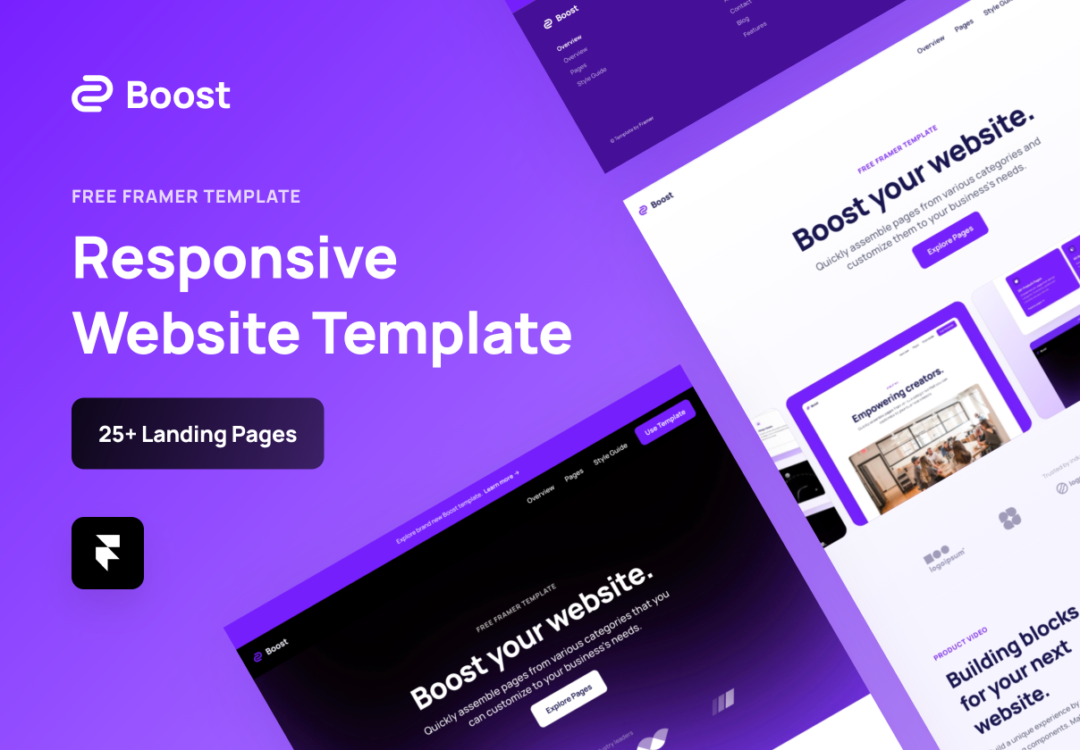 20+款多用途响应式网站界面设计Framer模板素材 Boost - Framer Website Template_img_3