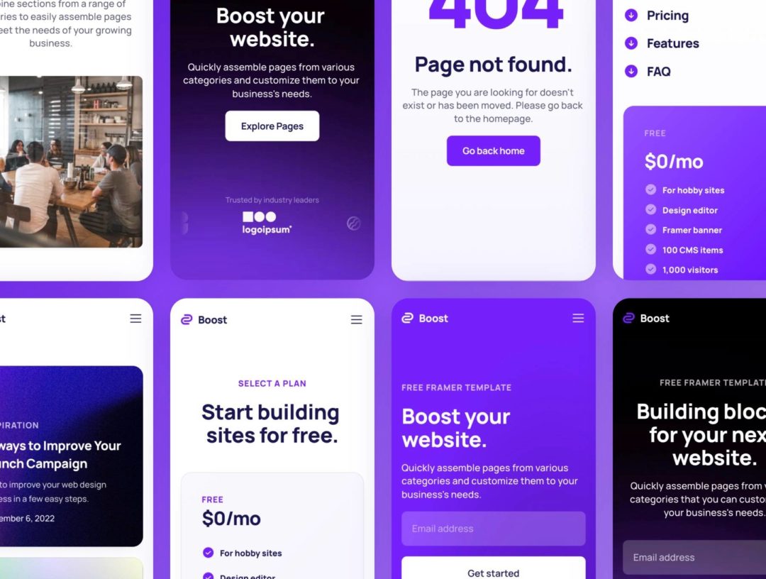 20+款多用途响应式网站界面设计Framer模板素材 Boost - Framer Website Template_img_3
