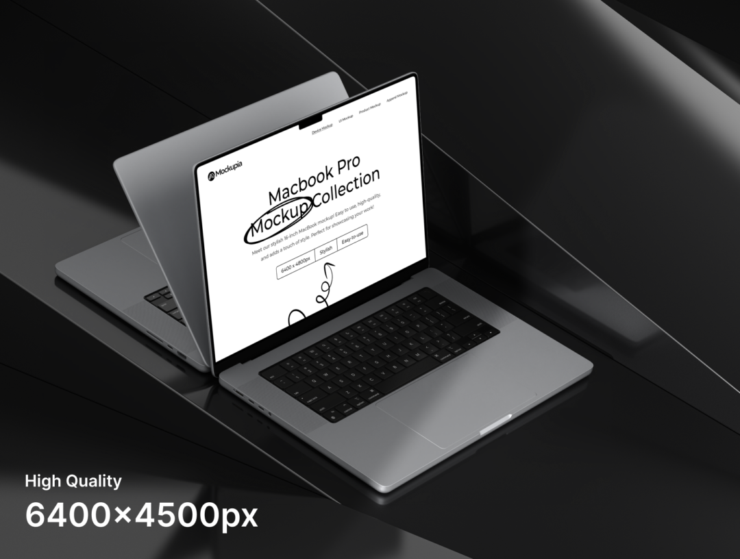 8款暗黑工业风苹果笔记本MacBook Pro屏幕展示贴图PSD效果图样机模板 Apex Macbook Pro Mockups_img_3