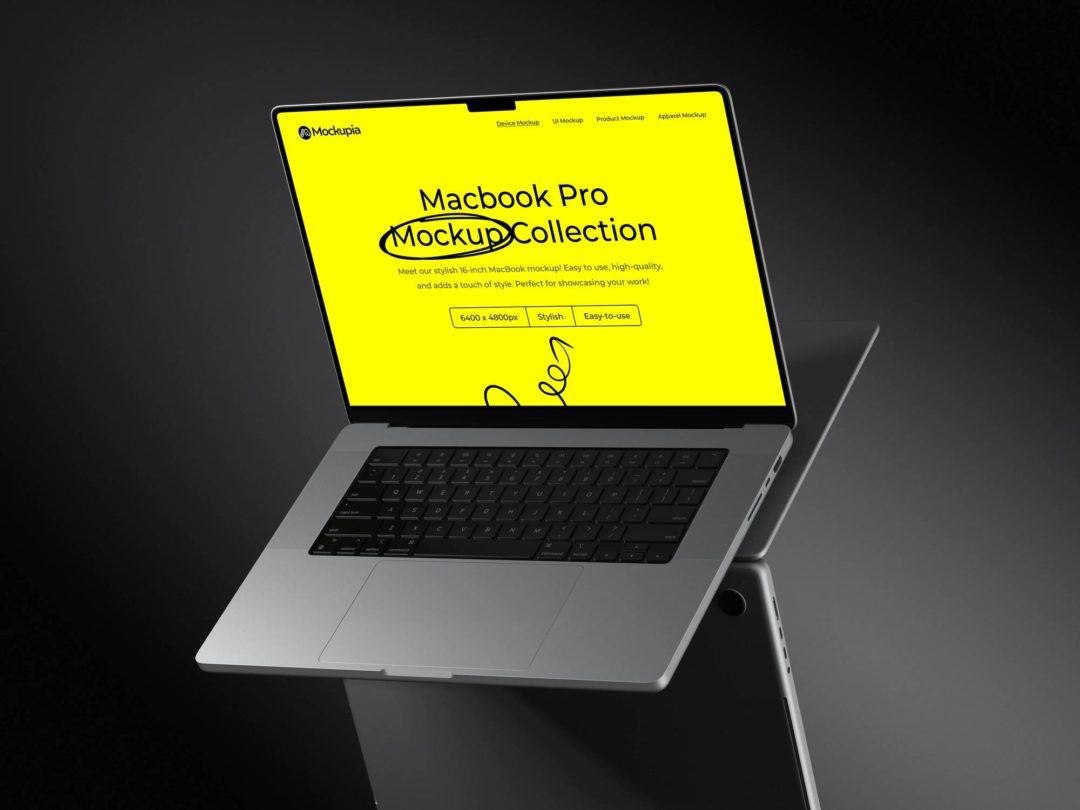 8款暗黑工业风苹果笔记本MacBook Pro屏幕展示贴图PSD效果图样机模板 Apex Macbook Pro Mockups_img_3