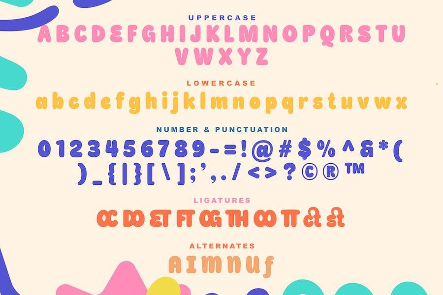 可爱卡通儿童读物海报邀请函设计无衬线英文字体安装包 Dwangku Joyful Display Font_img_3