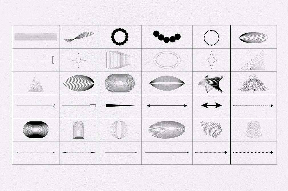 110款现代几何学抽象艺术网格箭头形状图形AI矢量设计素材 LOST IN TRANSLATION — GEOMETRY SET_img_3