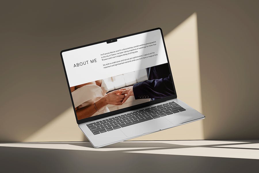 5款时尚光影苹果MacBook Pro笔记本电脑屏幕演示效果图PSD样机模板 Macbook Mockup_img_3