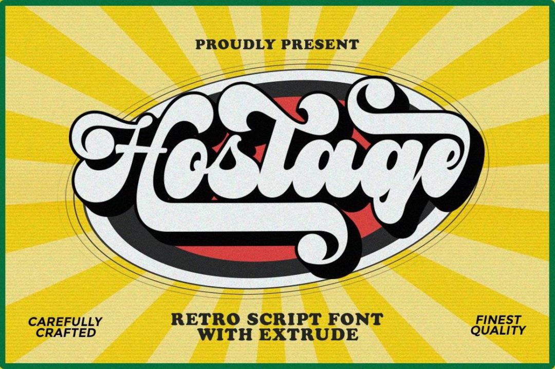 复古优雅婚礼贺卡海报标题徽标LOGO设计手写英文字体安装包 Hostage -Retro Font - —