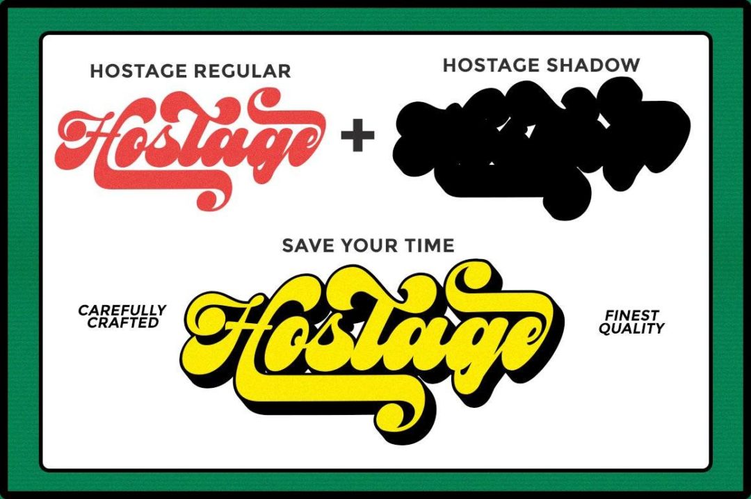 复古优雅婚礼贺卡海报标题徽标LOGO设计手写英文字体安装包 Hostage -Retro Font - —