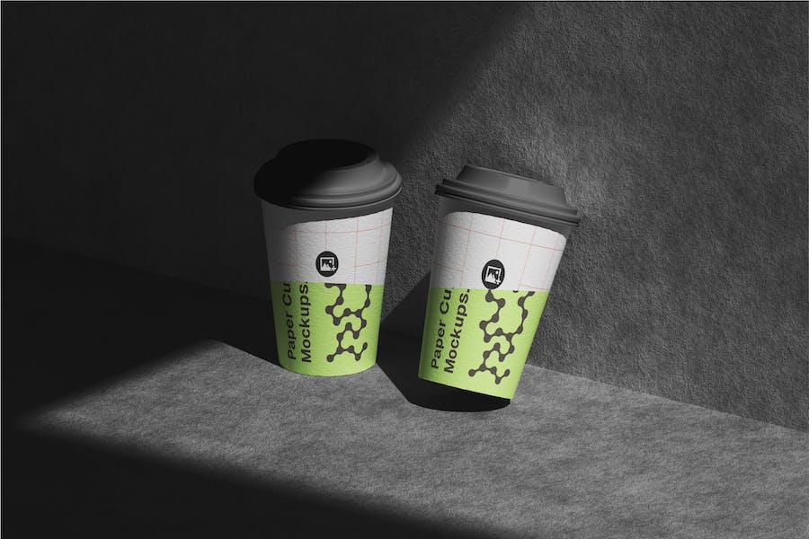 时尚一次外卖咖啡纸杯设计展示贴图PSD样机模板素材 Papercup Mockup_img_3