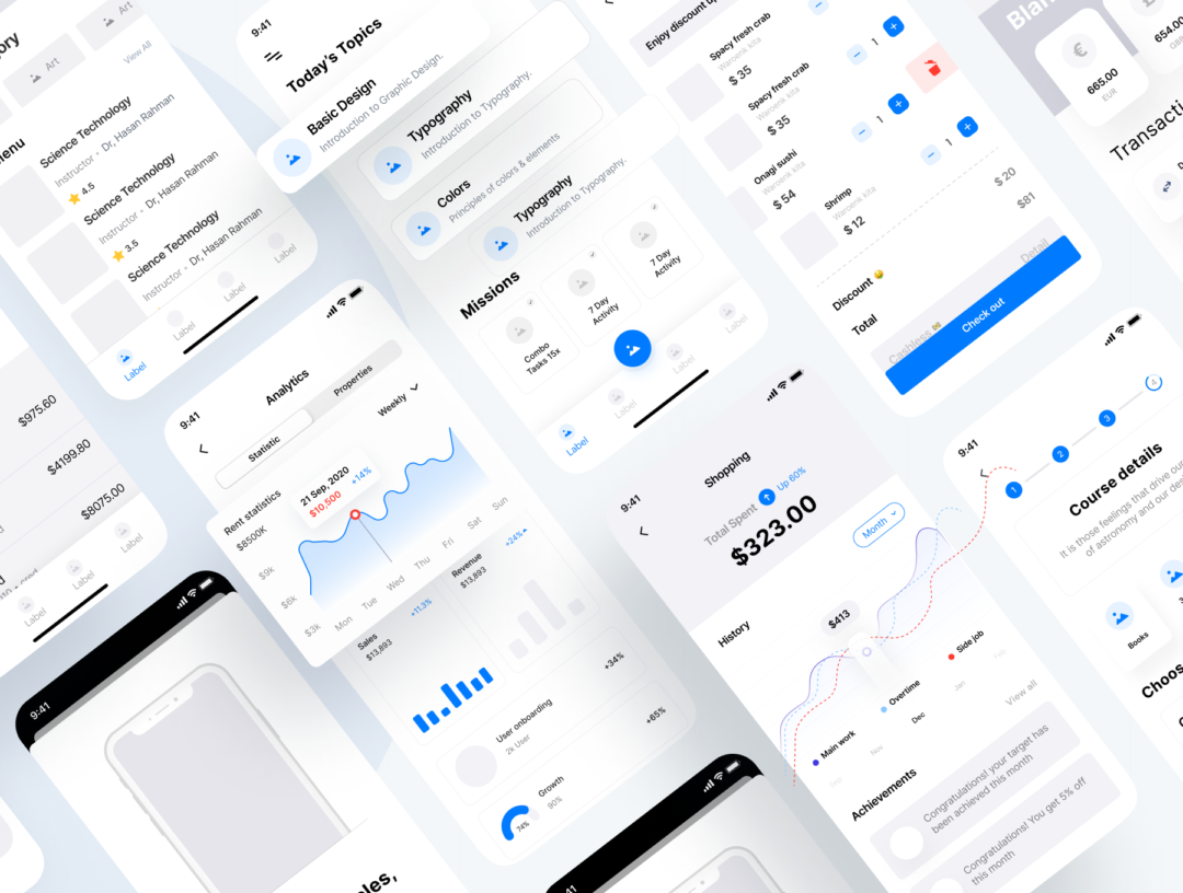 150+屏多用途APP界面设计线框图UX套件素材 Multi-concept App Wireframe UX Kit_img_3