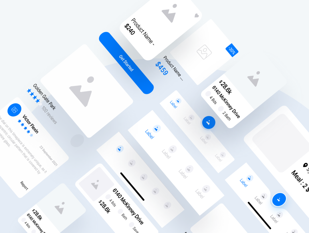 150+屏多用途APP界面设计线框图UX套件素材 Multi-concept App Wireframe UX Kit_img_3