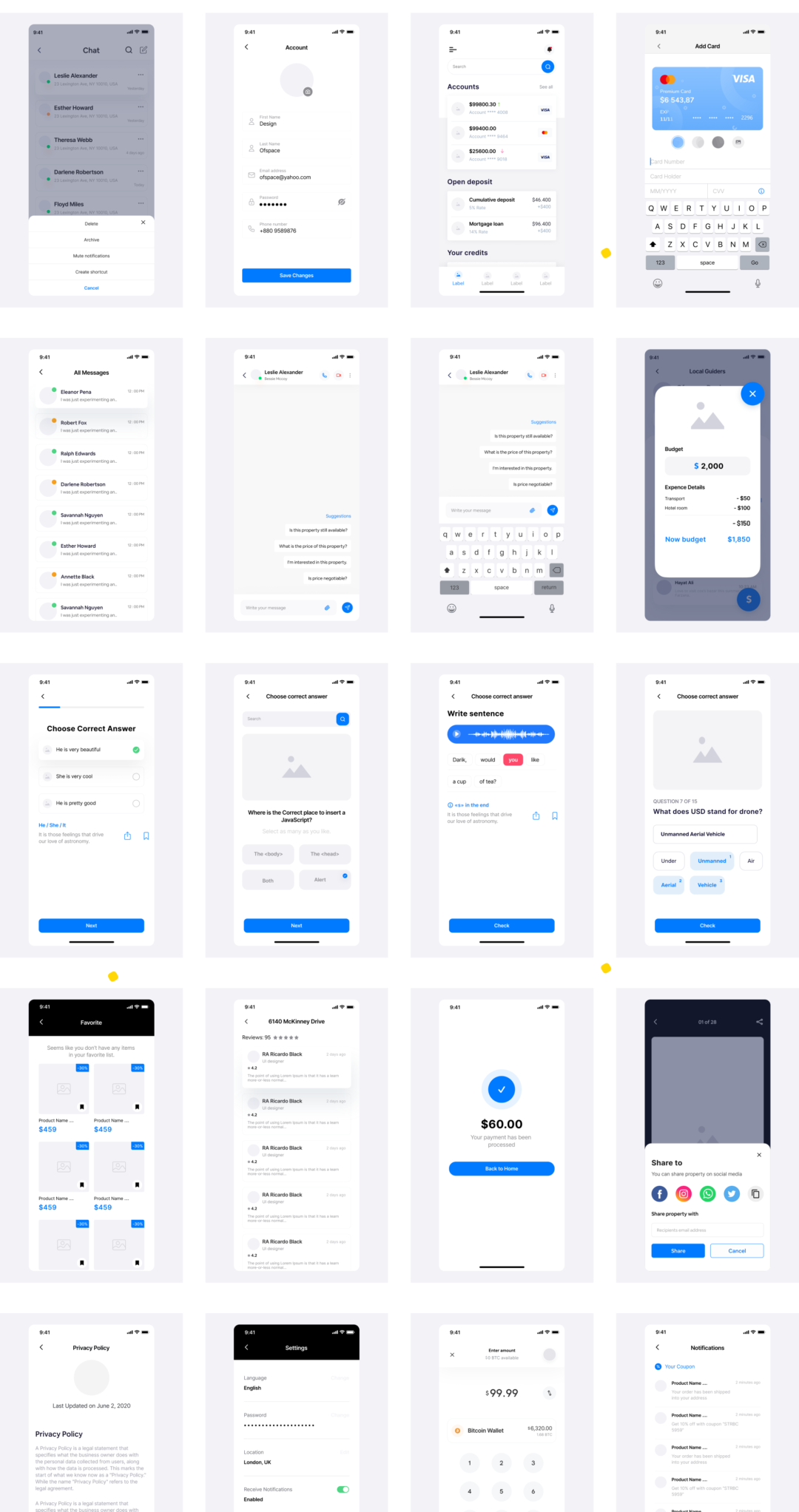 150+屏多用途APP界面设计线框图UX套件素材 Multi-concept App Wireframe UX Kit_img_3