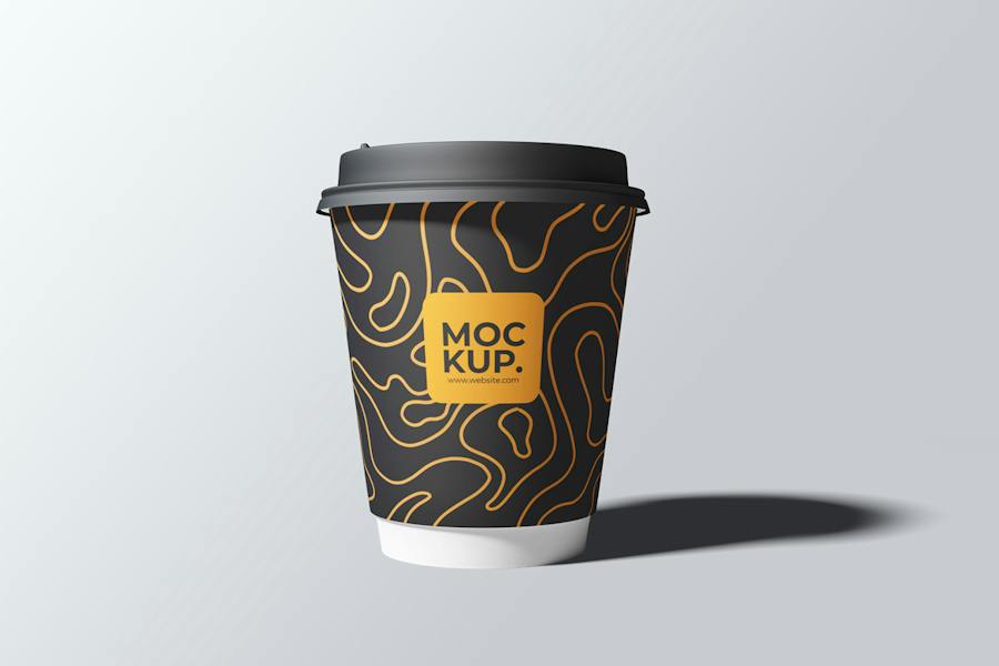 6款时尚一次外卖咖啡纸杯设计展示效果图PSD样机模板 Drink Cup Mockup_img_3