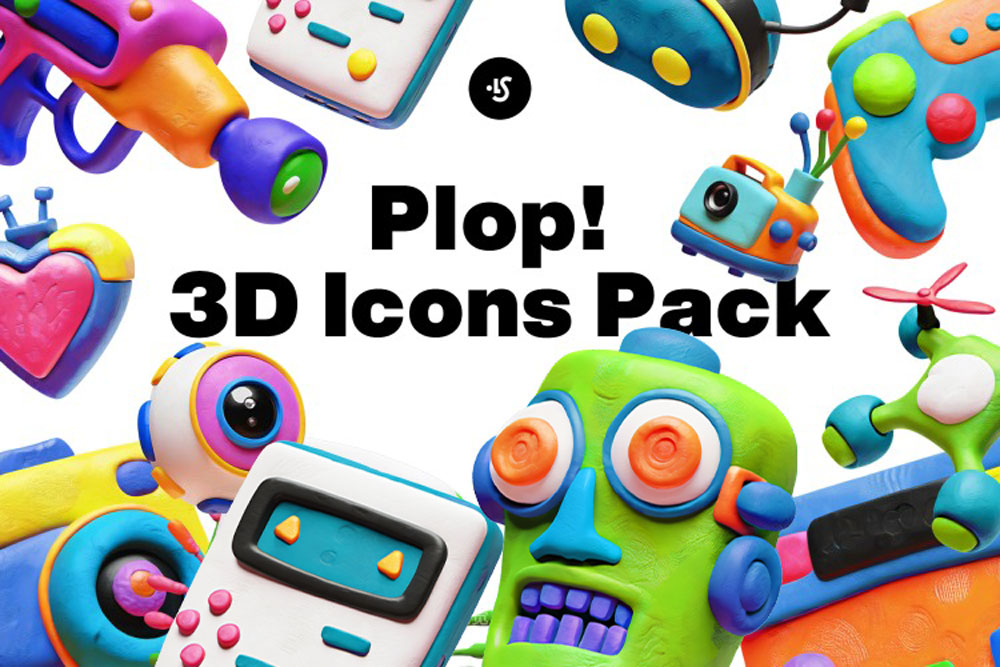 90款卡通创意AI智能机器人学习游戏机3D图标Icons设计素材合集 Plop! 3D Icons Pack_img_2