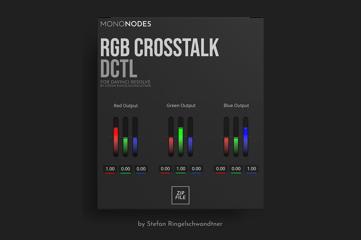 达芬奇RGB串扰混合器电影胶片模拟视频调色DCTL节点预设 Mononodes - RGB Crosstalk DCTL_img_2