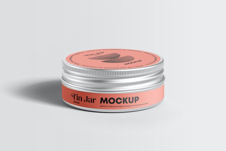 8款逼真化妆品发蜡金属锡罐包装罐设计展示贴图PSD样机模板 Metal Tin Jar Mock-up_img_3