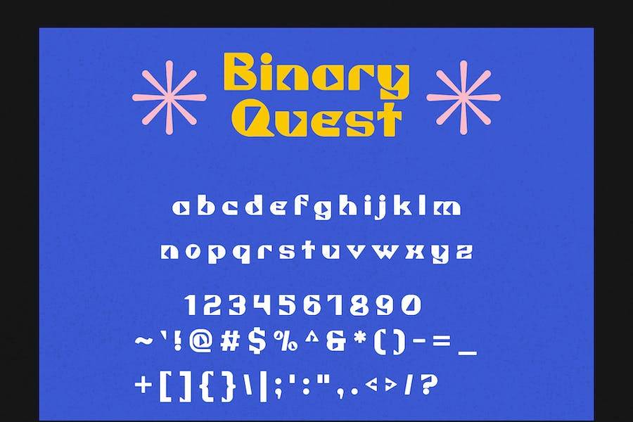 现代复古品牌海报徽标设计装饰英文字体安装包 Binary Quest Computer Inspired Typeface_img_3