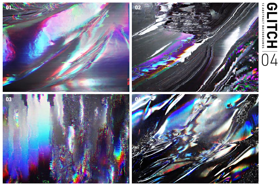 Glitch 04 - 12 Abstract Backgrounds