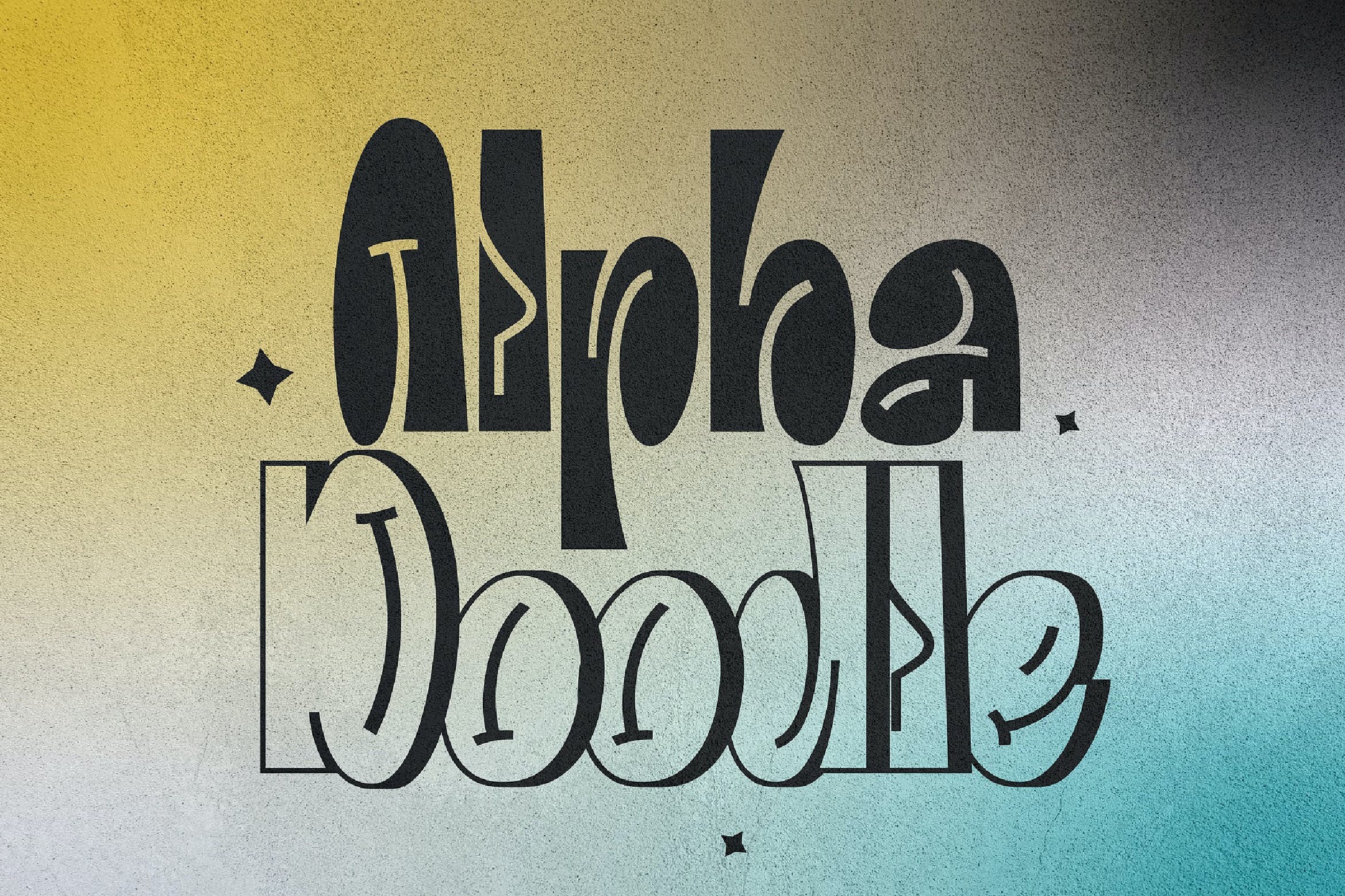 时尚品牌服装徽标设计装饰涂鸦英文字体安装包 Alpha Doodle Graffiti Typeface_img_2