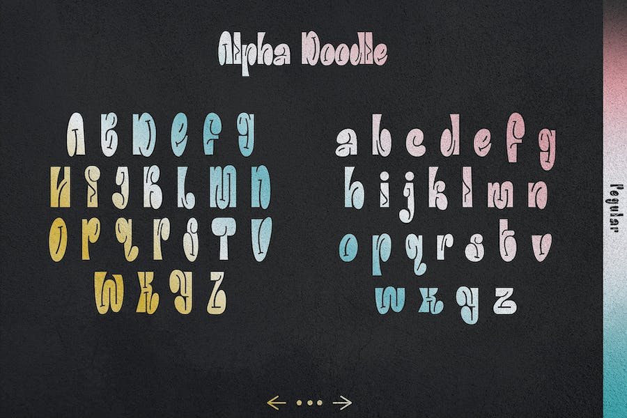 时尚品牌服装徽标设计装饰涂鸦英文字体安装包 Alpha Doodle Graffiti Typeface_img_3