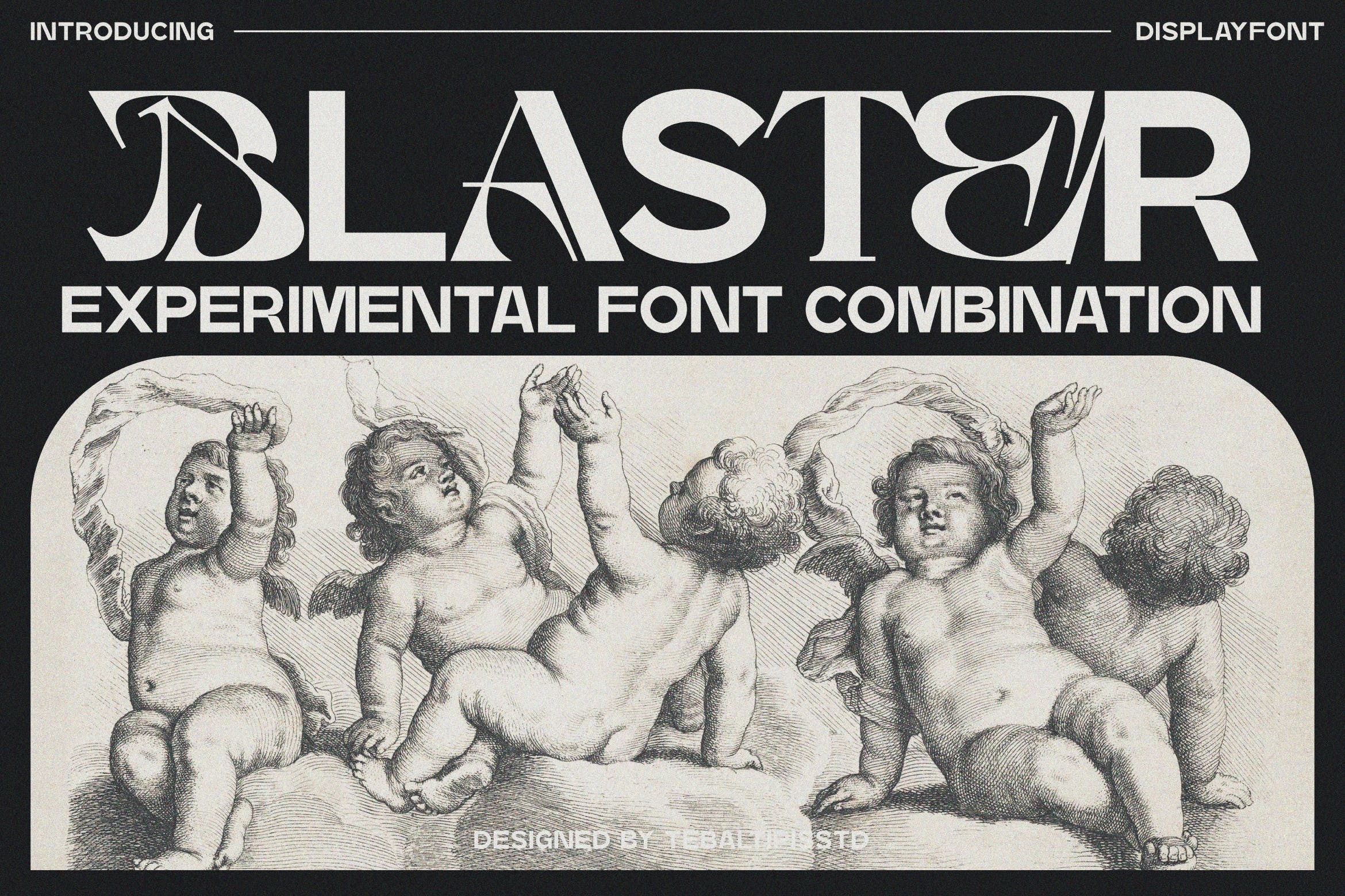 现代杂志海报徽标设计装饰英文字体安装包 Blaster Display Combination Typeface_img_2