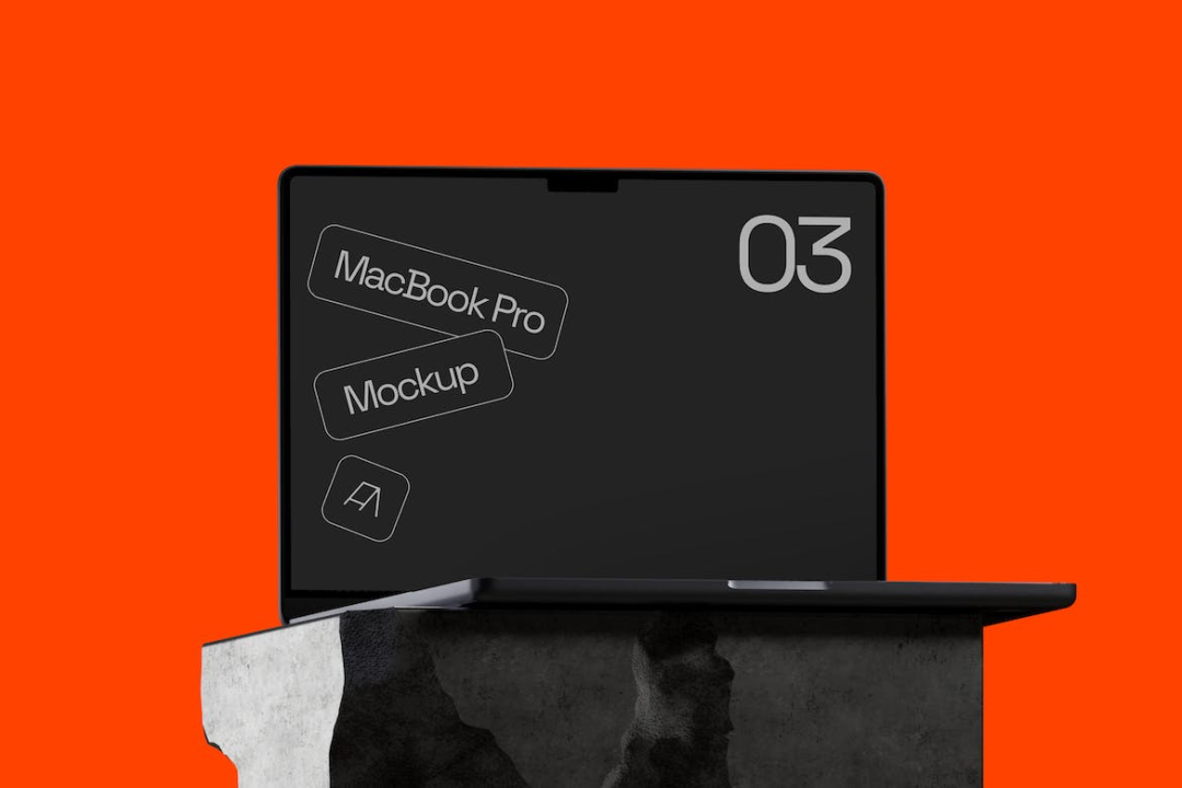 工业暗黑风苹果MacBook笔记本电脑屏幕PS展示贴图样机模板 MacBook Pro Mockup 03_img_3