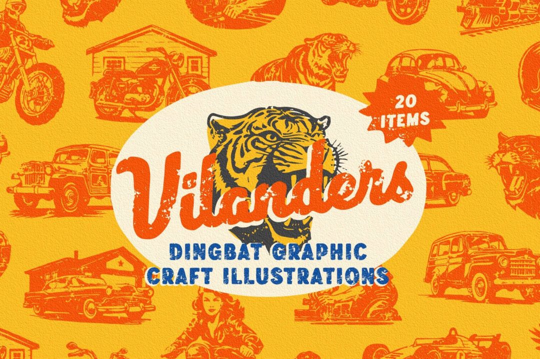 复古印章效果品牌推广服装标题徽标LOGO设计粗体英文字体 Vilanders - Vintage Stamp Font_img_3