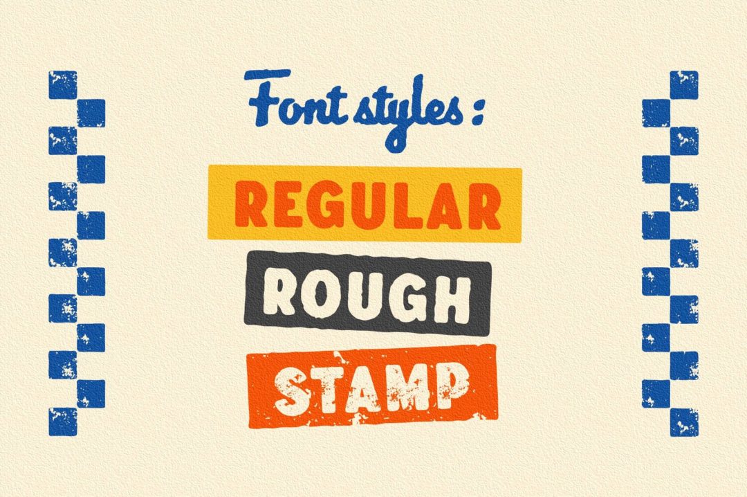 复古印章效果品牌推广服装标题徽标LOGO设计粗体英文字体 Vilanders - Vintage Stamp Font_img_3