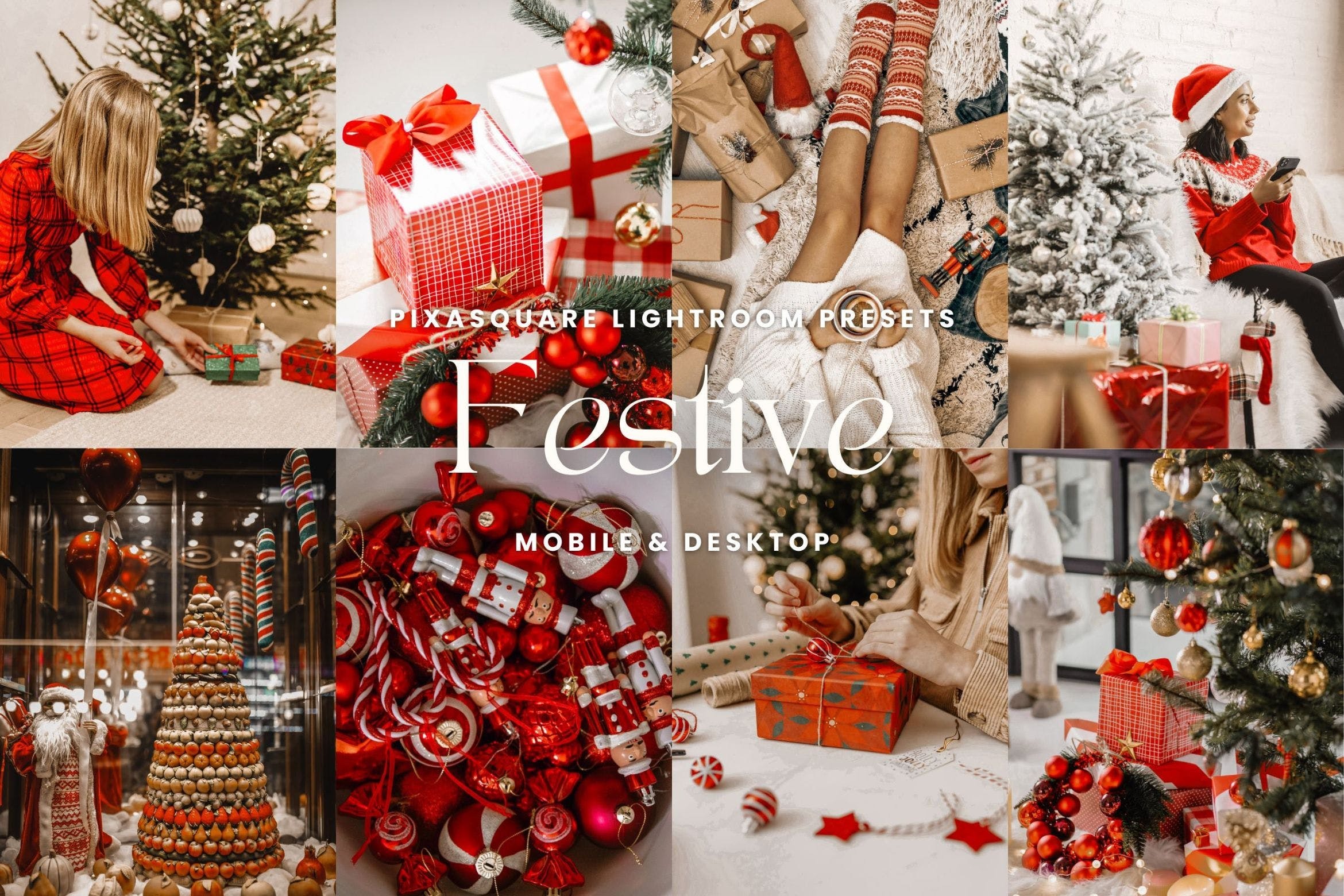 10组灯光室内效果圣诞节日家庭博主摄影照片调色LR预设包 10 Festive Lightroom Presets_img_2