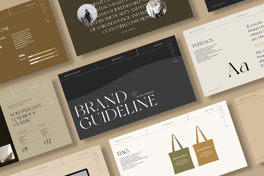 时尚企业营销策划提案简报设计Keynote模版 Brand Guideline Keynote Presentation Template_img_3