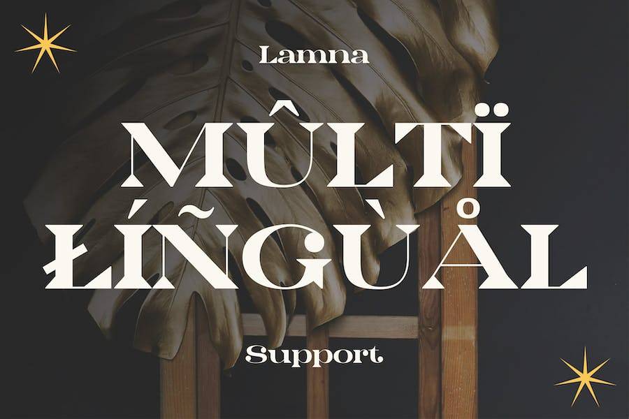 现代优雅杂志海报徽标设计衬线英文字体安装包 Lamna Wide Serif Font_img_3