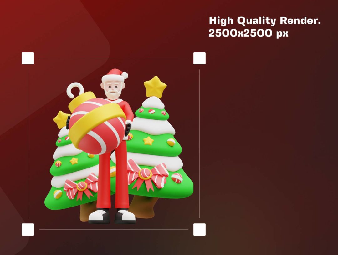 20款卡通创意圣诞节圣诞老人3D图标Icons设计素材包 Santa Claus 3D Icon Pack_img_3