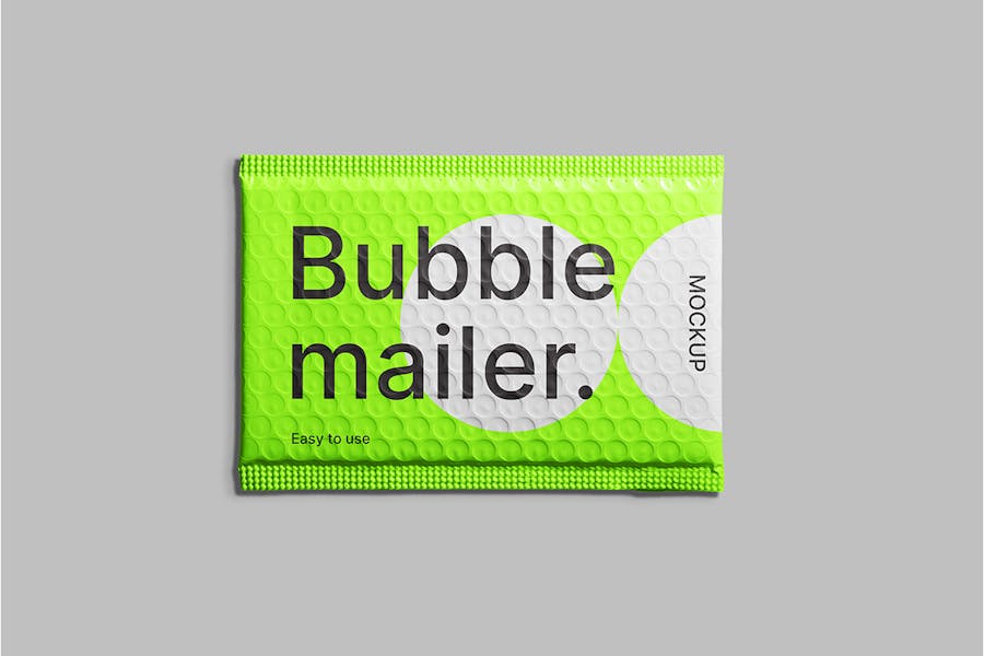 逼真气泡泡沫快递包裹包装塑料袋设计展示贴图PSD样机模板 Bubble Mailer Mockups Pack_img_1