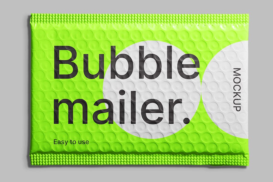 逼真气泡泡沫快递包裹包装塑料袋设计展示贴图PSD样机模板 Bubble Mailer Mockups Pack_img_1