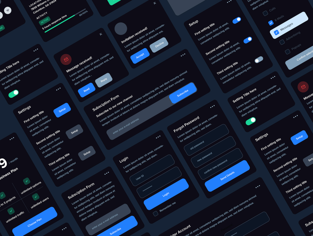 500+款APP&网站WEB界面设计卡片UI套件素材包 Modular - UI Styleguide & Composer_img_3