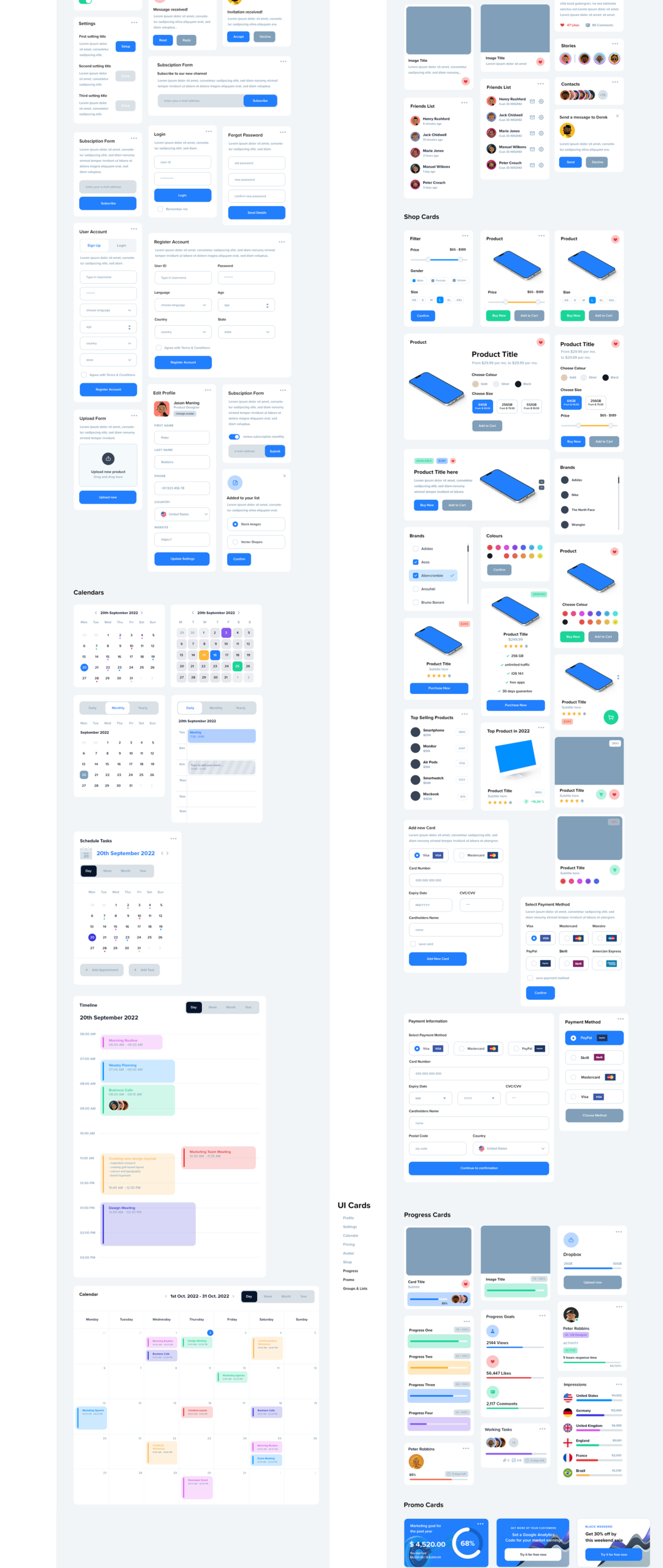 500+款APP&网站WEB界面设计卡片UI套件素材包 Modular - UI Styleguide & Composer_img_3