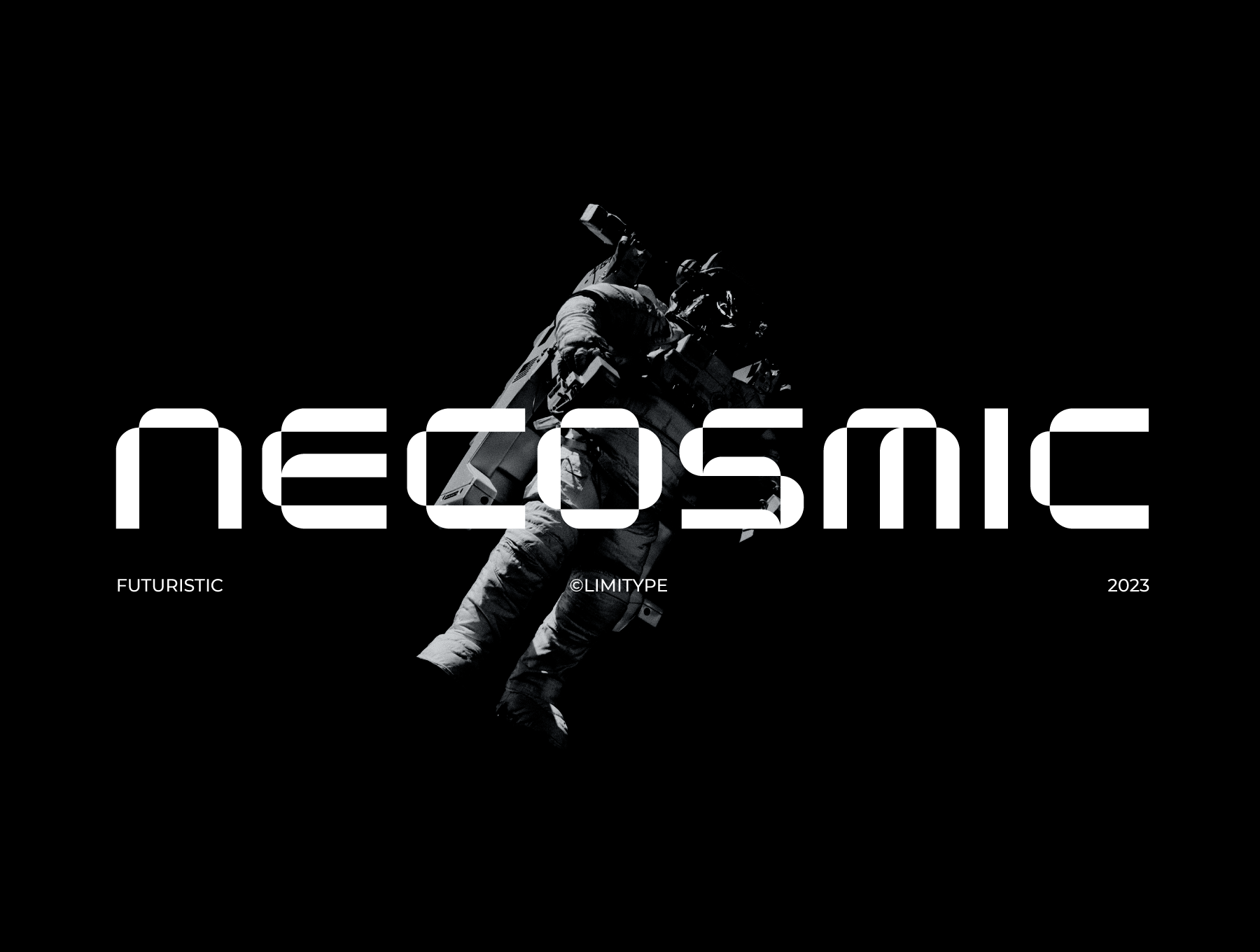 未来科幻赛博朋克机能工业风大写PSAI无衬线英文字体安装包 Necosmic Font_img_3