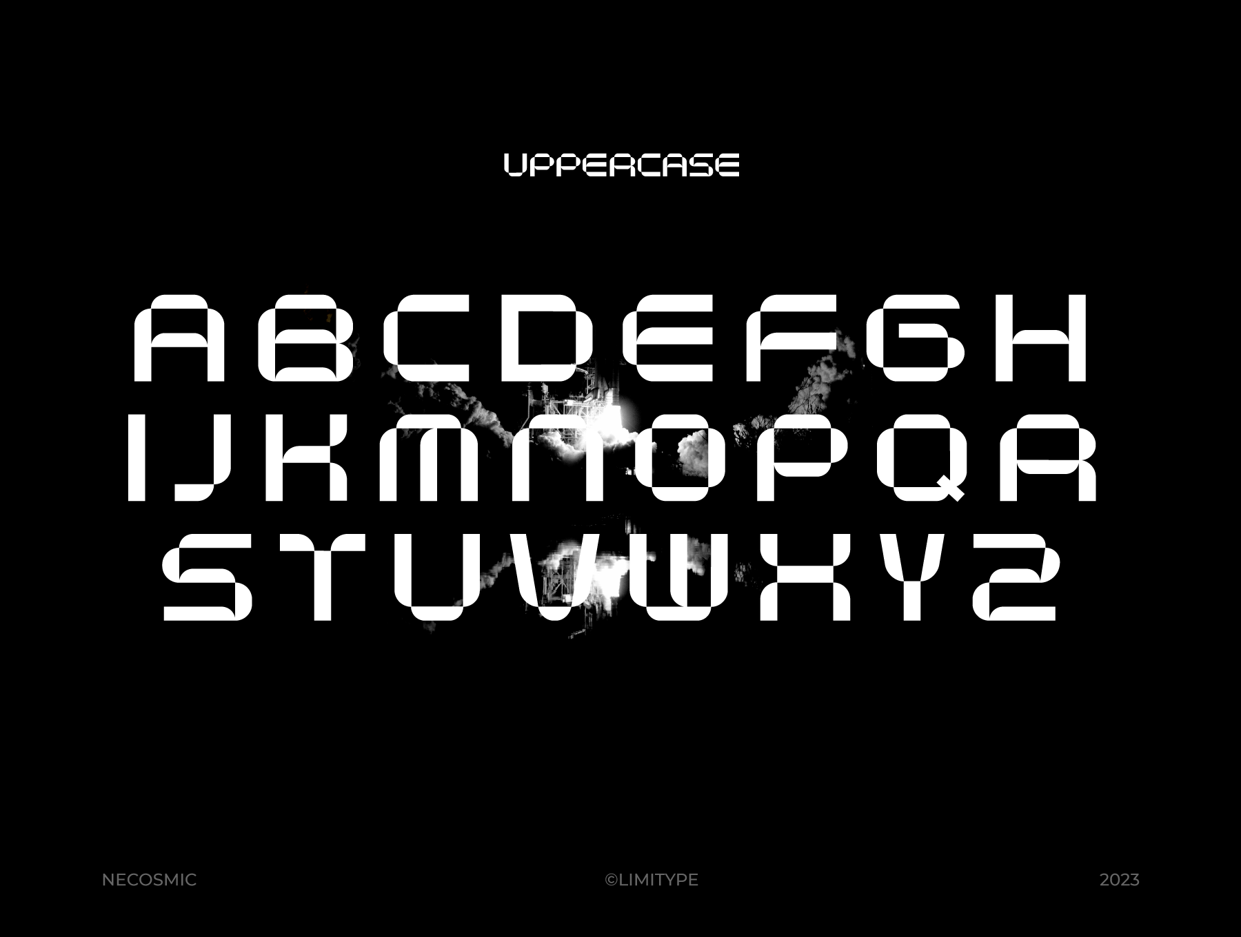 未来科幻赛博朋克机能工业风大写PSAI无衬线英文字体安装包 Necosmic Font_img_3